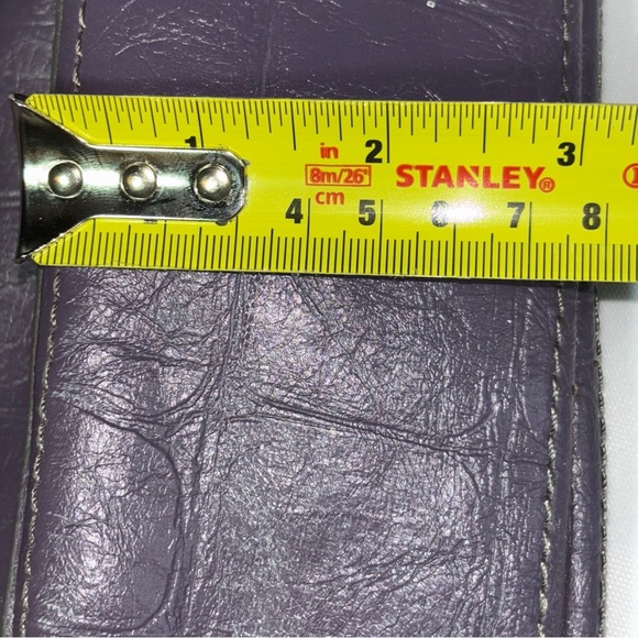 Nine West Purple Faux Leather Reptile Convertible Hobo Fold-over Handbag - Picture 10 of 10